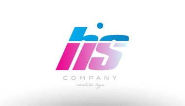 HS s s Alfabe harf kombinasyonu pembe mavi kalın logo simge desi