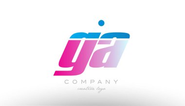 GA g bir alfabe harf kombinasyonu pembe mavi kalın logo simge desi