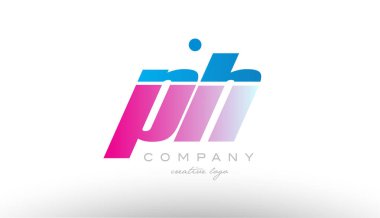 pH p s Alfabe harf kombinasyonu pembe mavi kalın logo simge desi