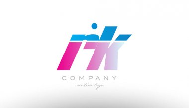 RK r k Alfabe harf kombinasyonu pembe mavi kalın logo simge desi