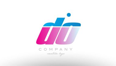 d o Alfabe harf kombinasyonu pembe mavi kalın logo simge desi yapmak