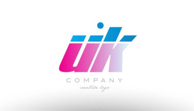İngiltere'de u k Alfabe harf kombinasyonu pembe mavi kalın logo simge desi