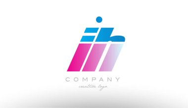 ih ben s Alfabe harf kombinasyonu pembe mavi kalın logo simge desi