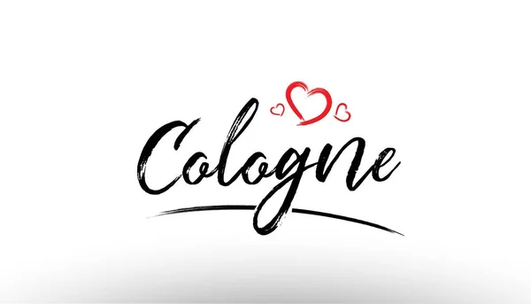 Cologne europe nom de ville européenne amour coeur tourisme logo icône d — Image vectorielle