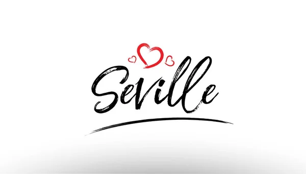 Sevilla europa europäische stadt name liebe herz tourismus logo symbol d — Stockvektor