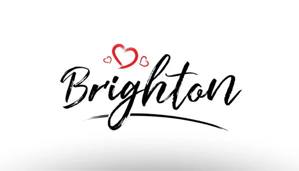 Brighton europa europäische stadt name liebe herz tourismus logo symbol — Stockvektor