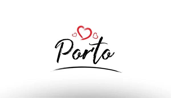 Porto europe european city name love heart tourism logo des — стоковый вектор