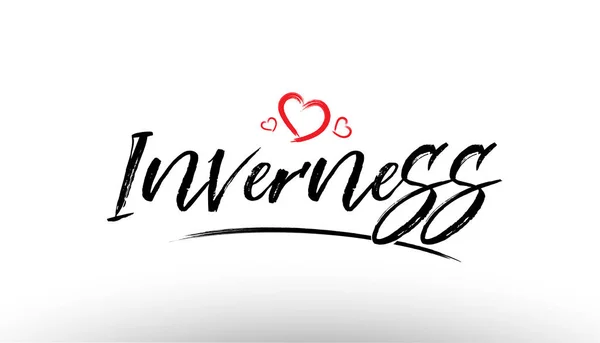 Inverness europe città europea love heart tourism logo icona — Vettoriale Stock