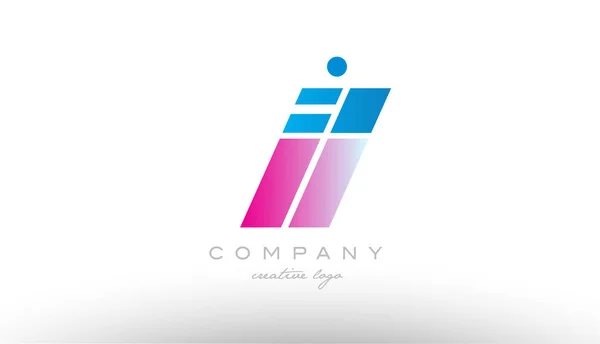 Il i l alphabet letter combination pink blue bold logo icon desi — Stock Vector