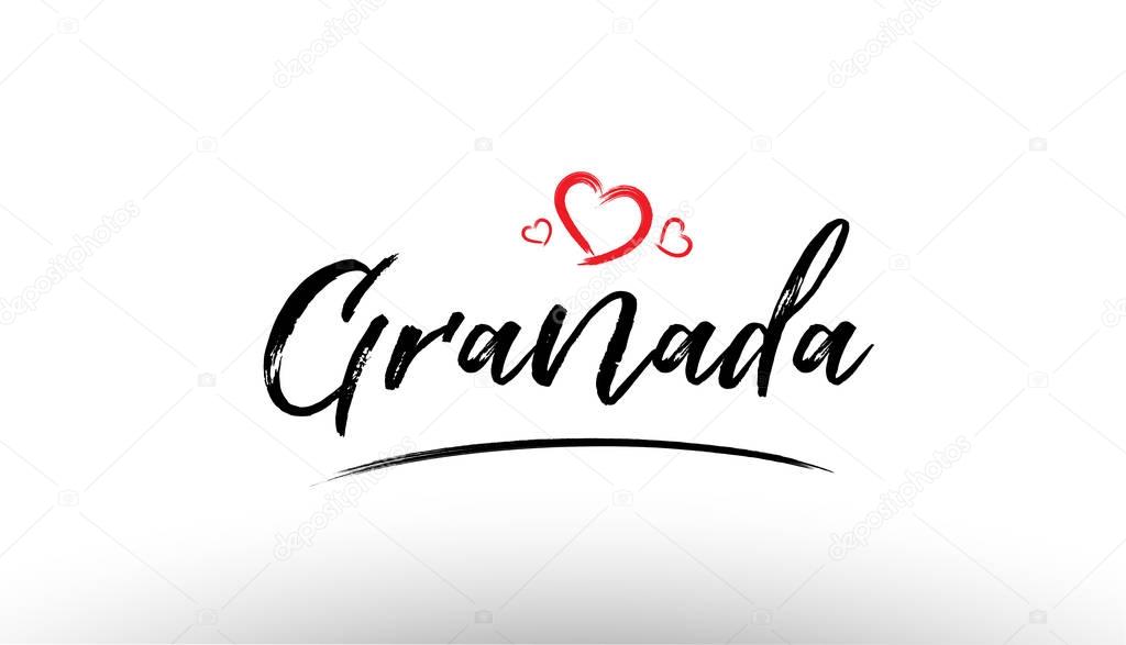Granada europe european city name love heart tourism logo icon d
