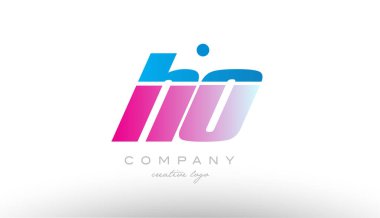 Ho s o Alfabe harf kombinasyonu pembe mavi kalın logo simge desi