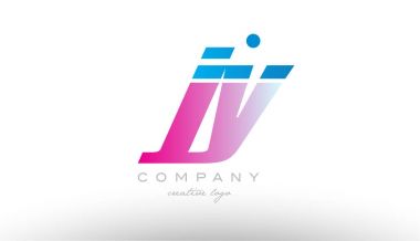 JY j y Alfabe harf kombinasyonu pembe mavi kalın logo simge desi