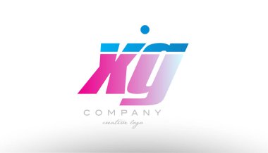XG g Alfabe harf kombinasyonu pembe mavi kalın logo simge desi x
