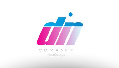 DN d n Alfabe harf kombinasyonu pembe mavi kalın logo simge desi