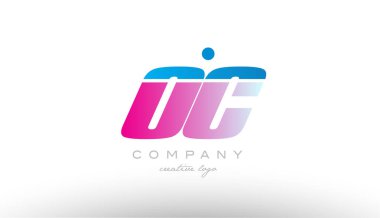 OC o c Alfabe harf kombinasyonu pembe mavi kalın logo simge desi