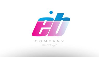 EB e b Alfabe harf kombinasyonu pembe mavi kalın logo simge desi
