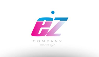 EZ e z Alfabe harf kombinasyonu pembe mavi kalın logo simge desi