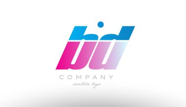BD b d Alfabe harf kombinasyonu pembe mavi kalın logo simge desi