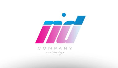 ND n d Alfabe harf kombinasyonu pembe mavi kalın logo simge desi
