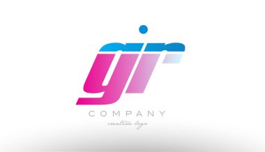 gr g r Alfabe harf kombinasyonu pembe mavi kalın logo simge desi