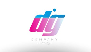 DG d g Alfabe harf kombinasyonu pembe mavi kalın logo simge desi