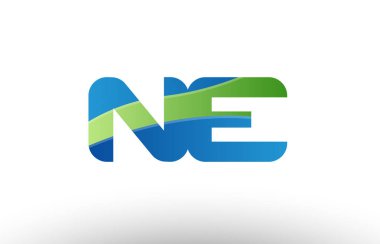 mavi yeşil ne n e Alfabe harf logo birlikte simgesi tasarım