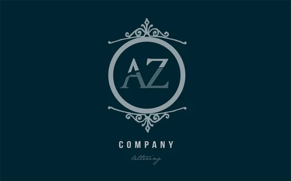 Az a z blu decorativo monogramma alfabeto lettera logo combinazione — Vettoriale Stock
