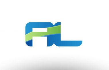 mavi yeşil al bir l Alfabe harf logo birlikte simgesi tasarım