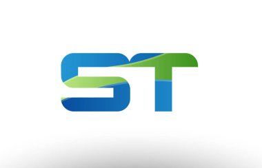 mavi yeşil st s t Alfabe harf logo birlikte simgesi tasarım