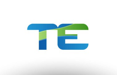 mavi yeşil te t e Alfabe harf logo birlikte simgesi tasarım