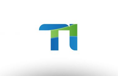 mavi yeşil ti t ben Alfabe harf logo birlikte simgesi tasarım