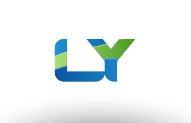 mavi yeşil ly l y Alfabe harf logo birlikte simgesi tasarım