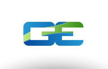 mavi yeşil ge g e Alfabe harf logo birlikte simgesi tasarım