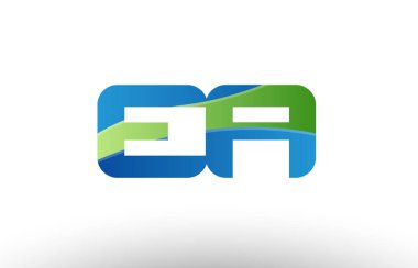 Yeşil ea e bir alfabe harf logo birlikte simgesi tasarım mavi