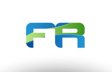 mavi yeşil fr f r Alfabe harf logo birlikte simgesi tasarım