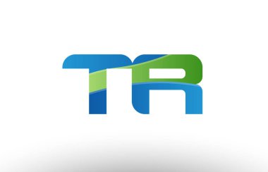 mavi yeşil tr t r Alfabe harf logo birlikte simgesi tasarım
