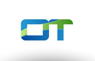 mavi yeşil ot o t Alfabe harf logo birlikte simgesi tasarım