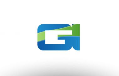 mavi yeşil gi g ben Alfabe harf logo birlikte simgesi tasarım