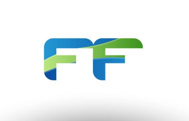 mavi yeşil ff f f Alfabe harf logo birlikte simgesi tasarım