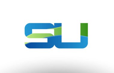 mavi yeşil su s u Alfabe harf logo birlikte simgesi tasarım