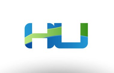 mavi yeşil hu s u Alfabe harf logo birlikte simgesi tasarım