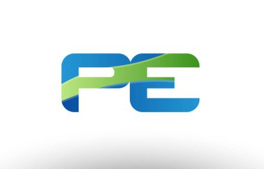 mavi yeşil pe p e Alfabe harf logo birlikte simgesi tasarım