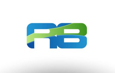 mavi yeşil rb r b Alfabe harf logo birlikte simgesi tasarım