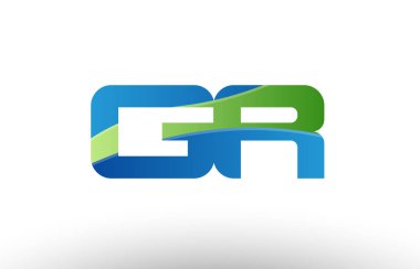 mavi yeşil gr g r Alfabe harf logo birlikte simgesi tasarım