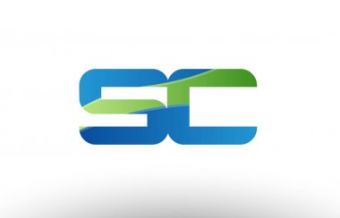 mavi yeşil sc s c Alfabe harf logo birlikte simgesi tasarım