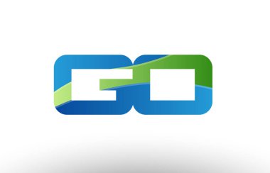 mavi yeşil git g o Alfabe harf logo birlikte simgesi tasarım