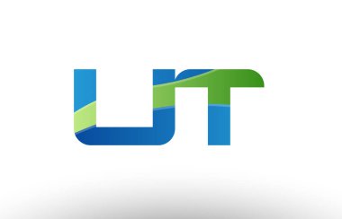 mavi yeşil ut u t Alfabe harf logo birlikte simgesi tasarım
