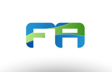 Yeşil SK f bir alfabe harf logo birlikte simgesi tasarım mavi