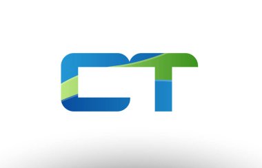 mavi yeşil ct c t Alfabe harf logo birlikte simgesi tasarım