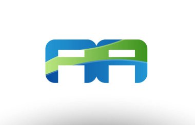 Yeşil aa mavi bir alfabe harf logo birlikte simgesi tasarım